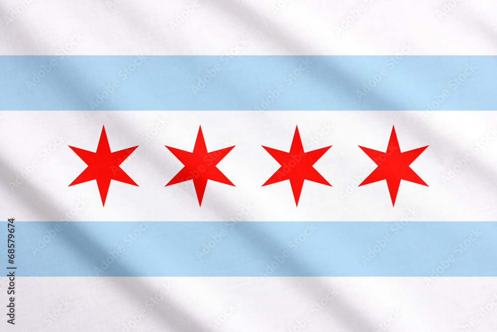 Obraz premium Chicago flag waving