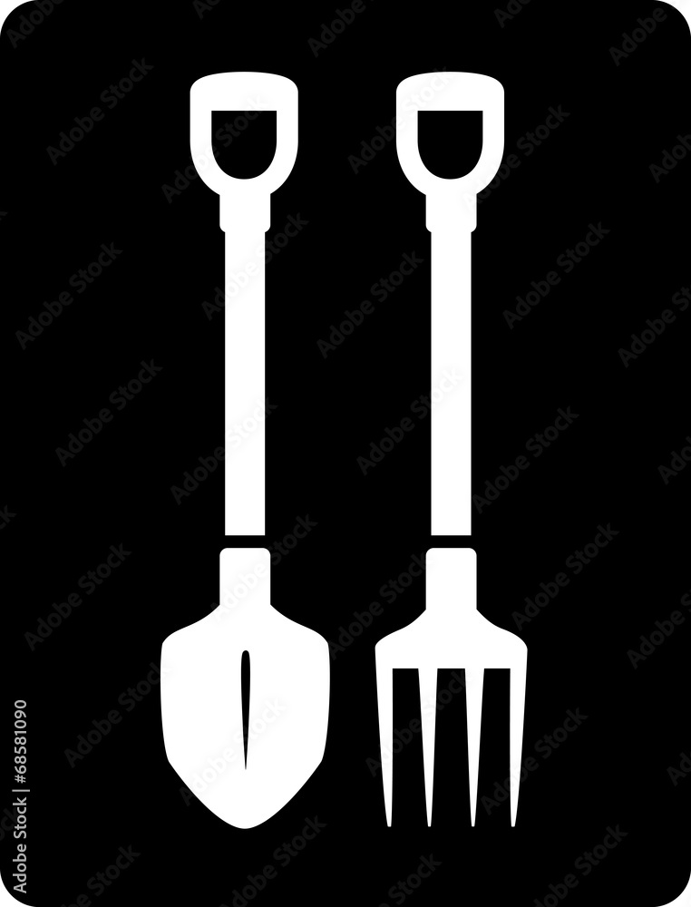 pitchfork and bayonet spade garden icon pitchfork and bayonet spade garden icon