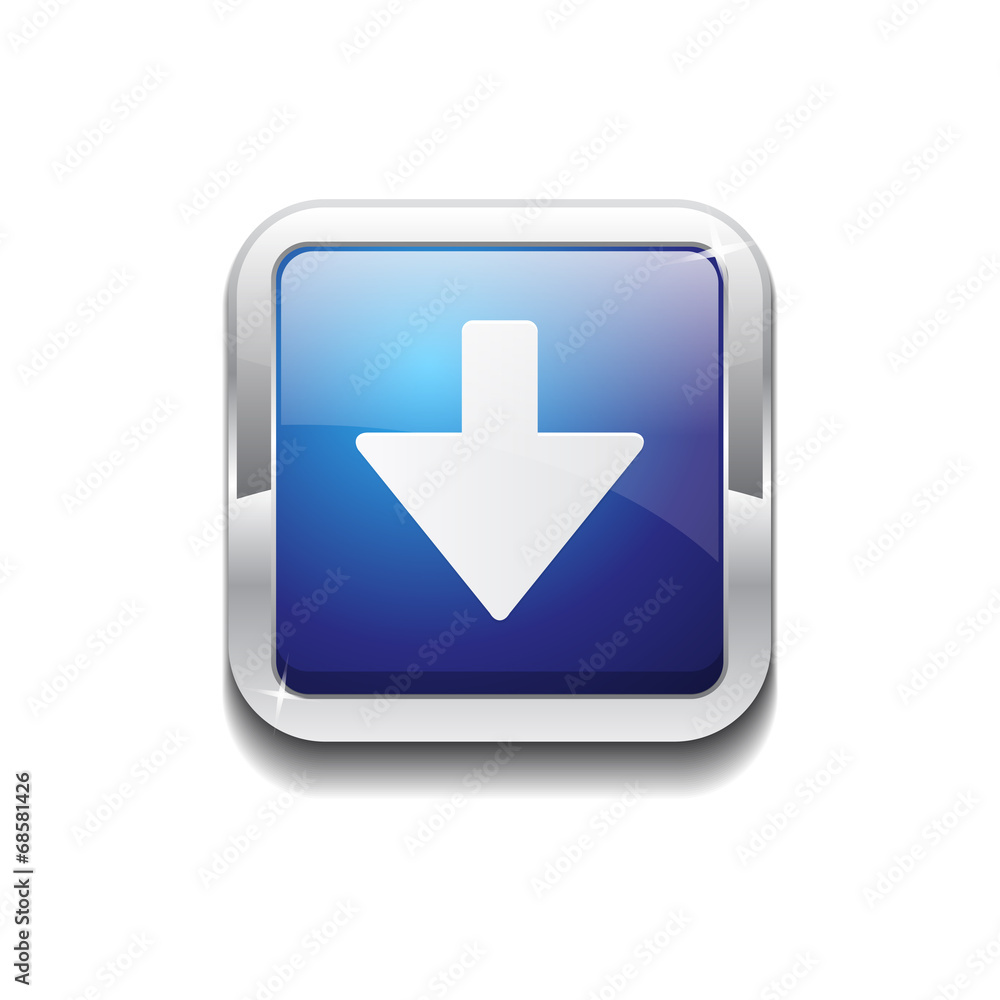 Down Key Rounded Corner Vector Blue Web Icon Button Down Key Rounded Corner Vector Blue Web Icon Button
