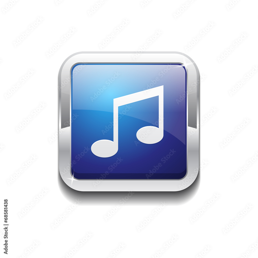 Music Note Rounded Corner Vector Blue Web Icon Button Music Note Rounded Corner Vector Blue Web Icon Button