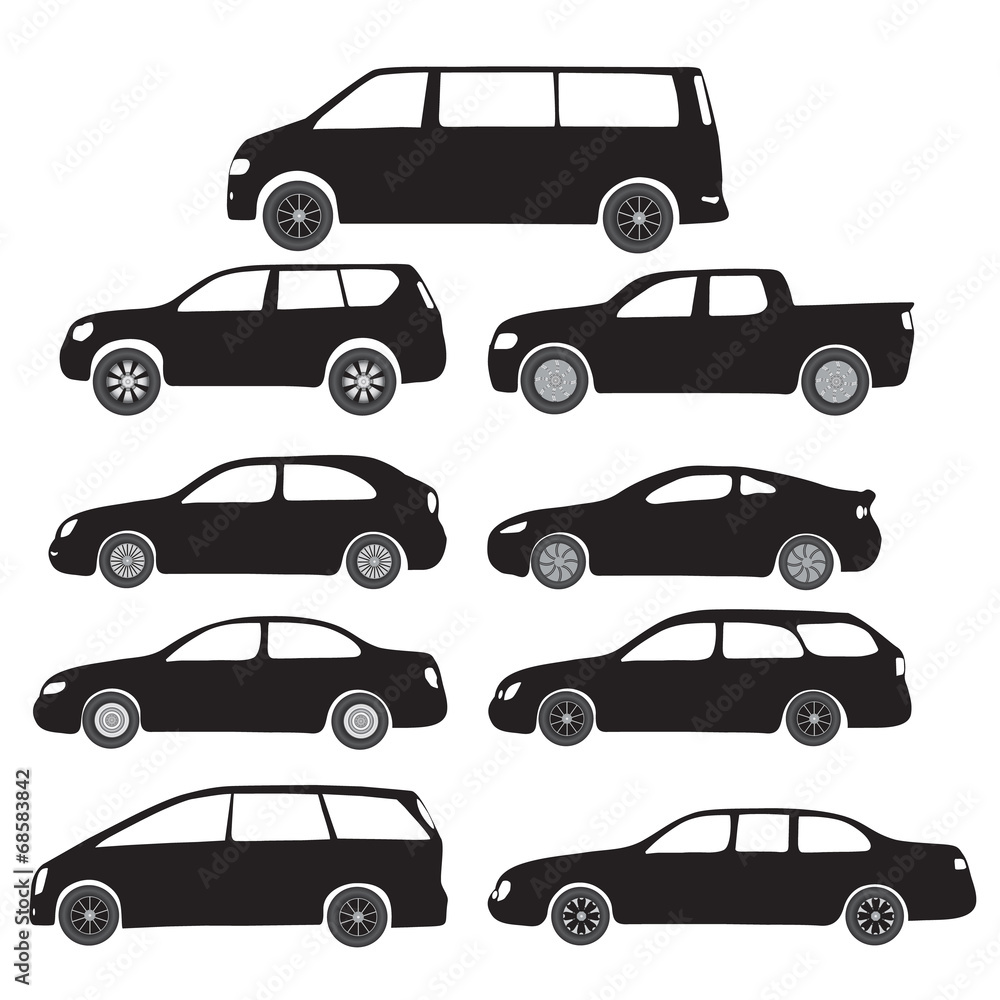 Black Symbols - Cartoon Cars