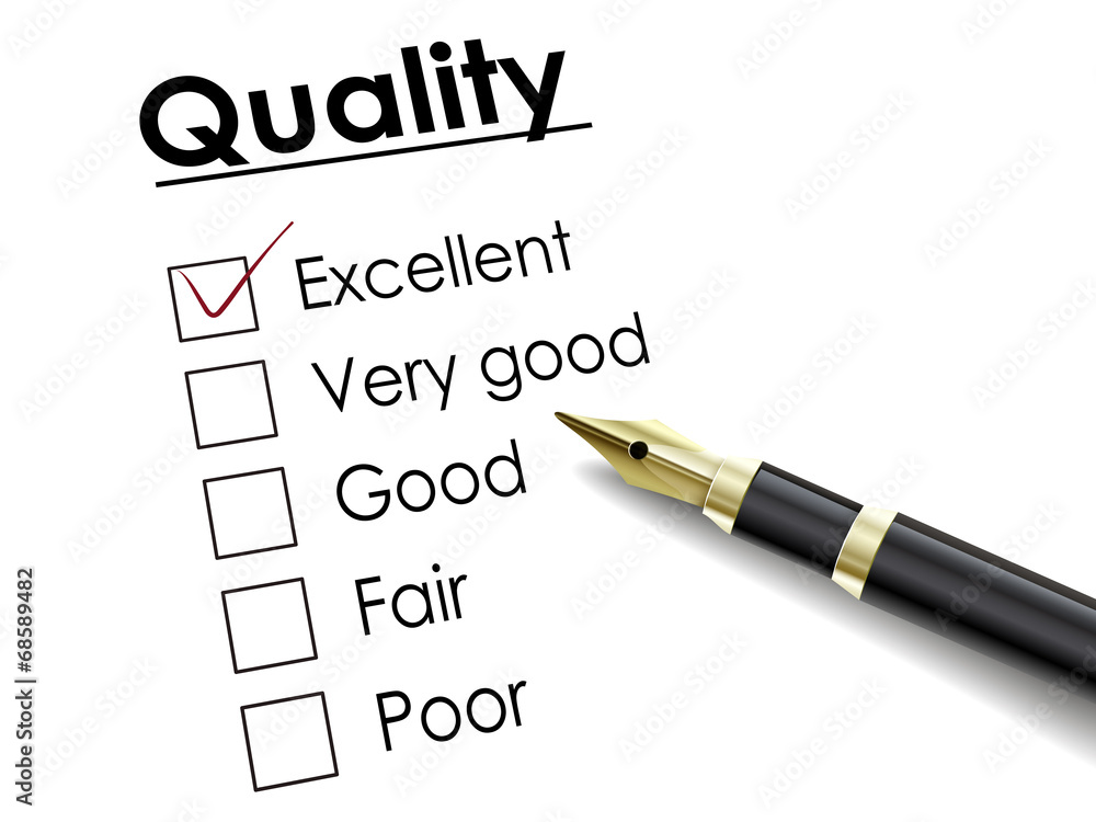 tick placed in excellent check box with fountain pen tick placed in excellent check box with fountain pen