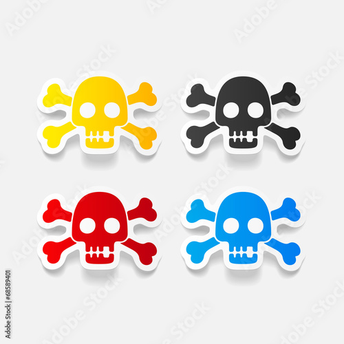 realistic design element: skull