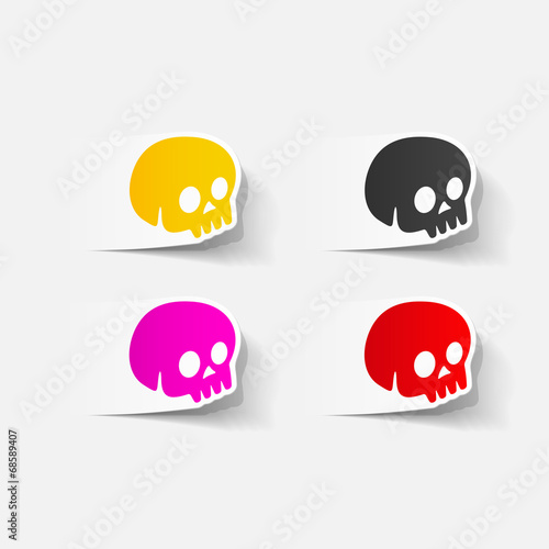 realistic design element: skull
