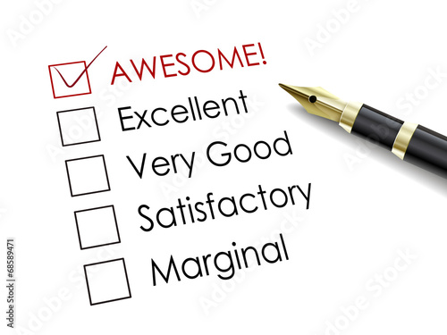 tick placed in awesome check box with fountain pen