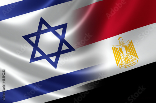 Merged Flag of Israel and Egypt photo