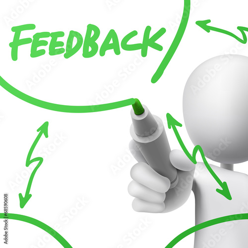 feedback concept drawn by a man