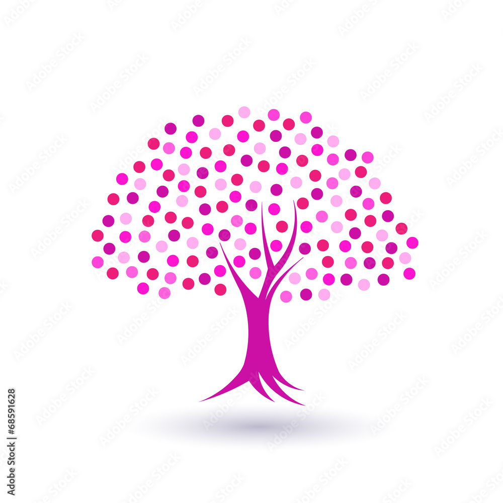Pinky circles tree image logo