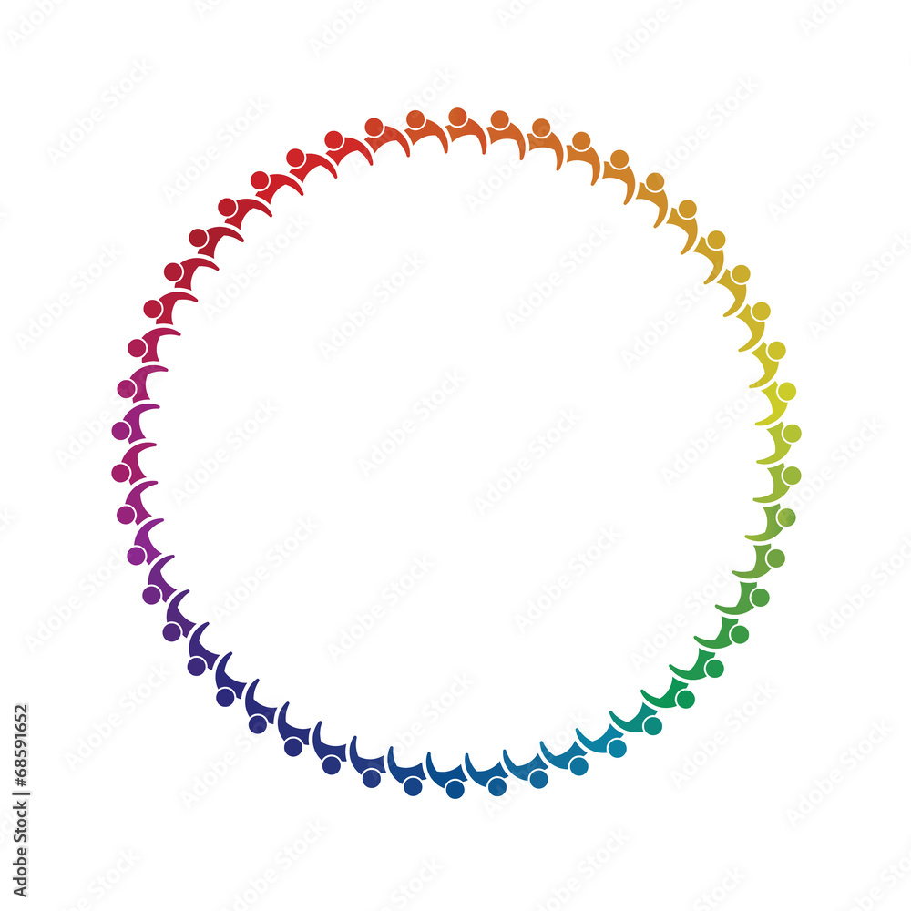Teamwork of 50 group of people in circle image logo Teamwork of 50 group of people in circle image logo