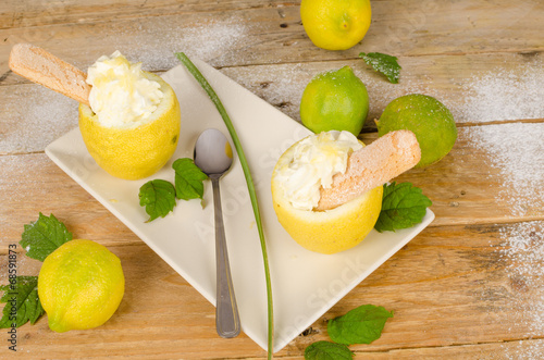 Homemade lemon sorbet