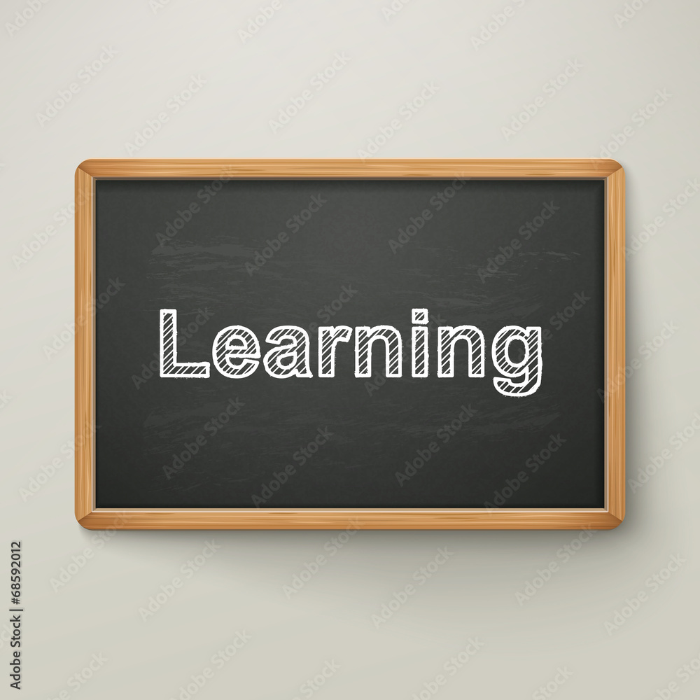 Fototapeta premium learning on blackboard in wooden frame