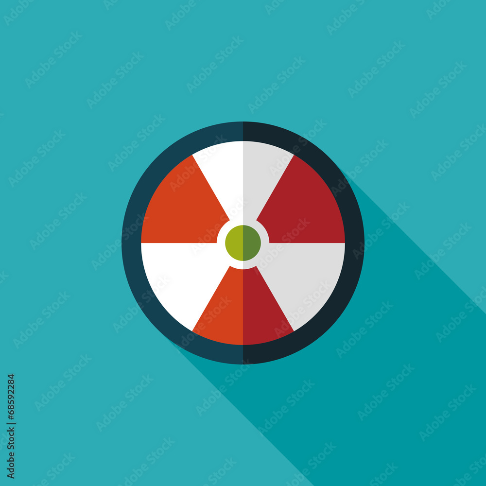 Radiation Flat style Icon with long shadows Radiation Flat style Icon with long shadows