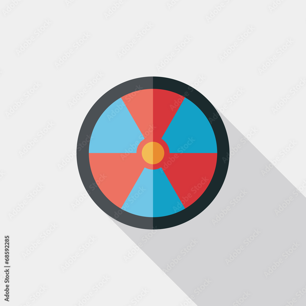 Radiation Flat style Icon with long shadows Radiation Flat style Icon with long shadows