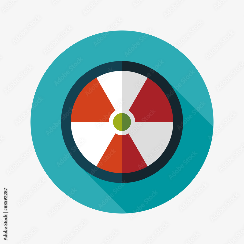 Radiation Flat style Icon with long shadows Radiation Flat style Icon with long shadows