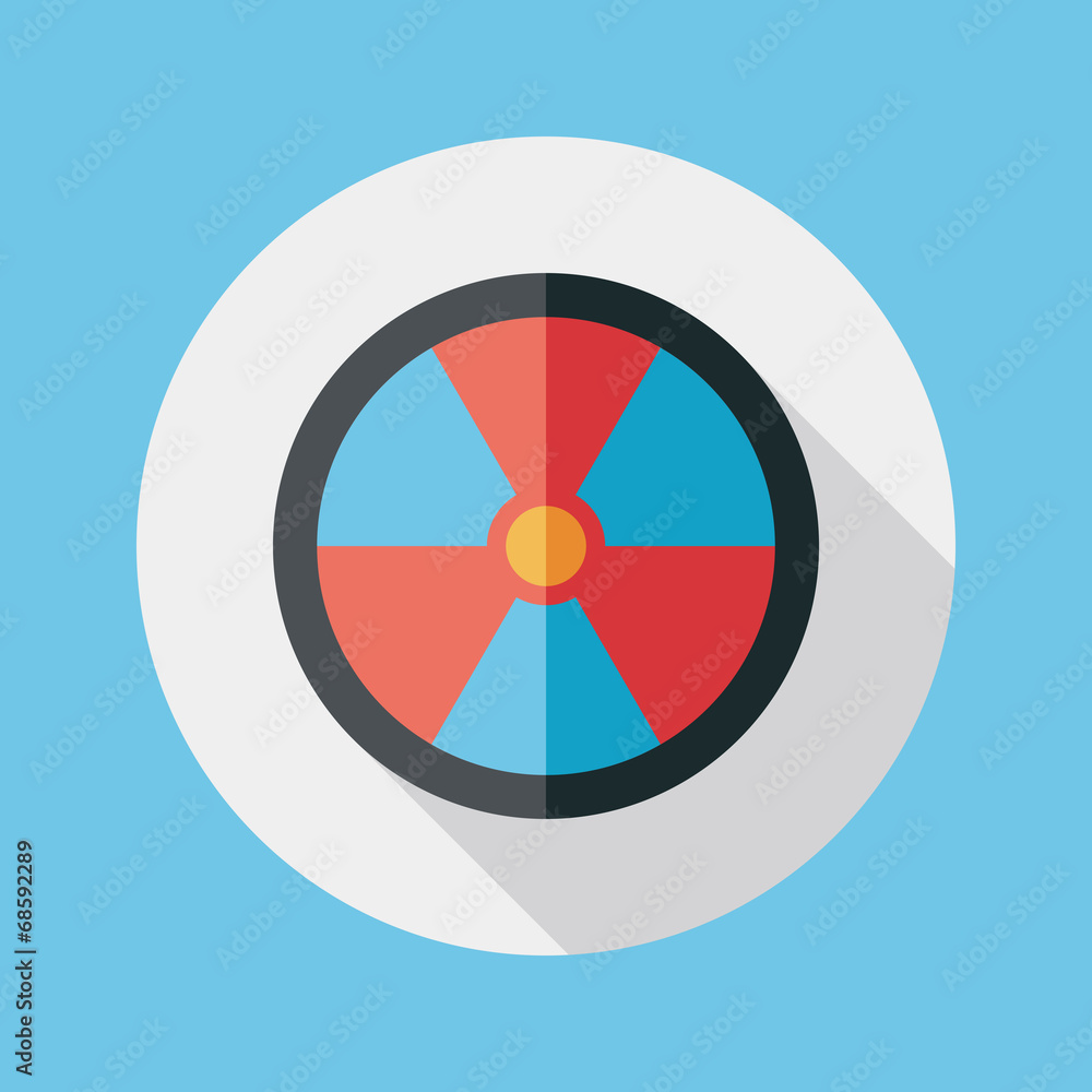 Radiation Flat style Icon with long shadows Radiation Flat style Icon with long shadows
