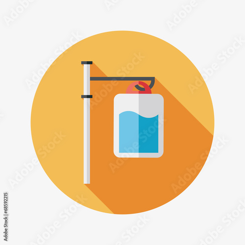 IV bag Flat style Icon with long shadows