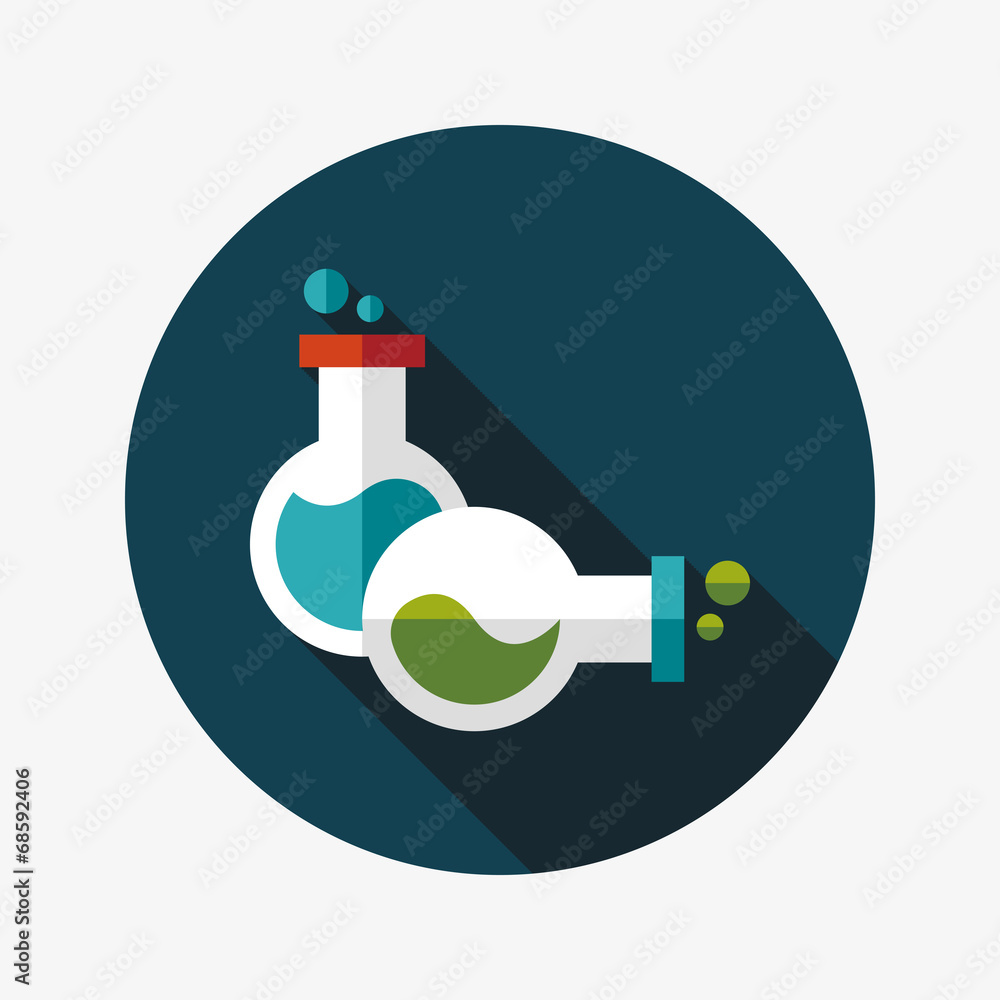 test tube flat icon with long shadow test tube flat icon with long shadow