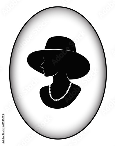 badge silhouette of the glamorous lady