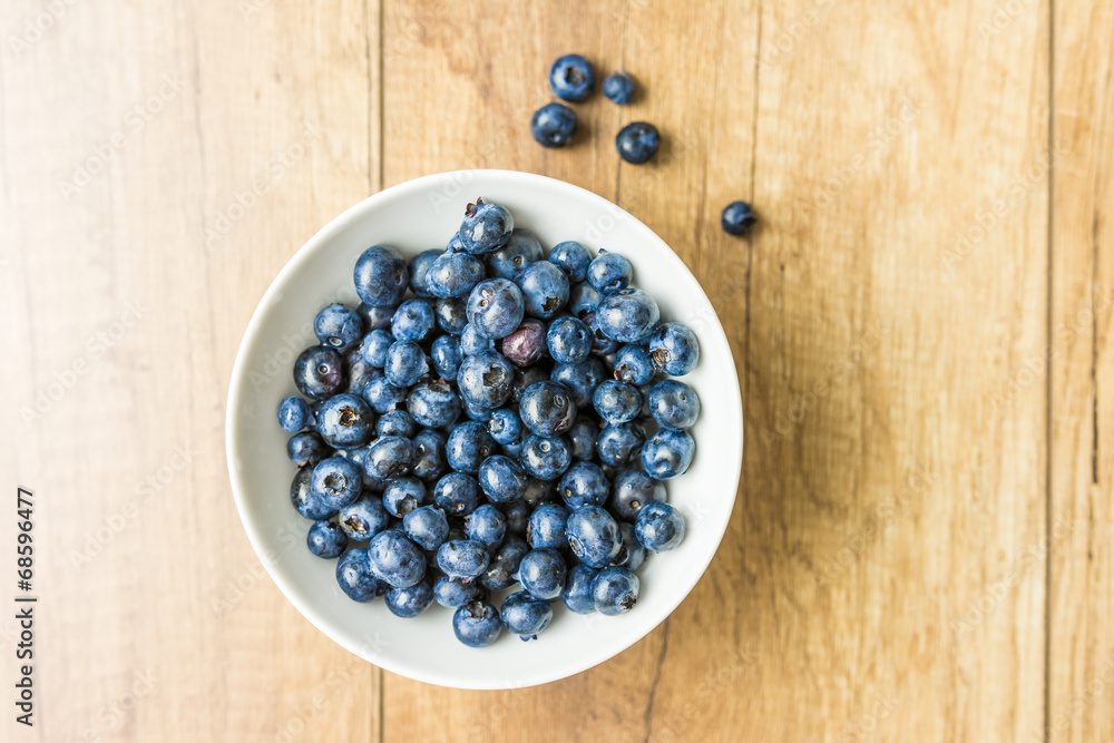 Fresh Blueberries In White Bowl Fresh Blueberries In White Bowl
