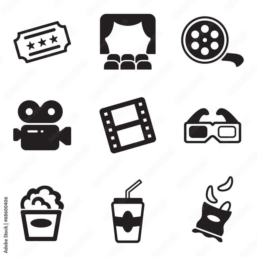 Fototapeta premium Cinema Icons