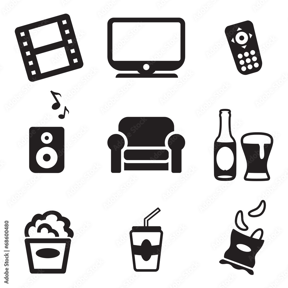 Naklejka premium Movie Night Icons