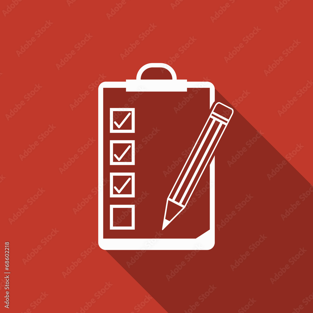 clipboard pencil icon with long shadow clipboard pencil icon with long shadow