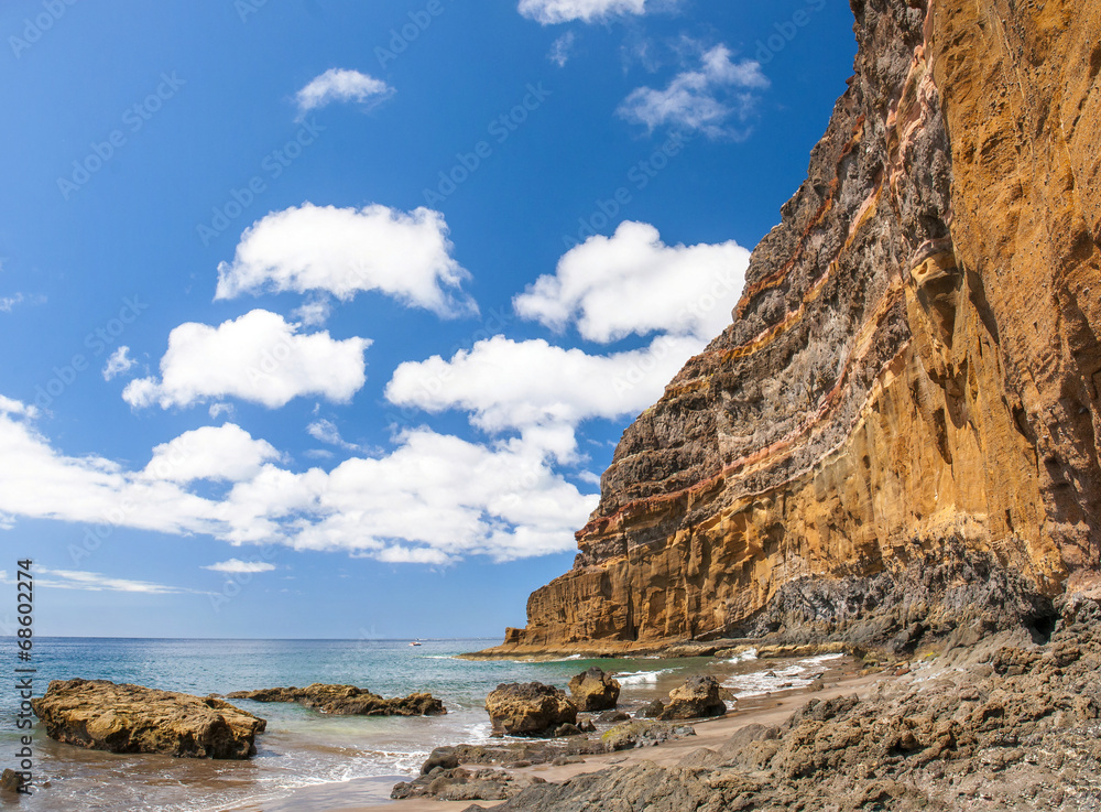 Black sand volcanic beach. Tenerife Island