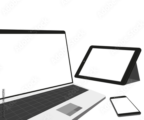 Laptop, tablet pc and smartphone