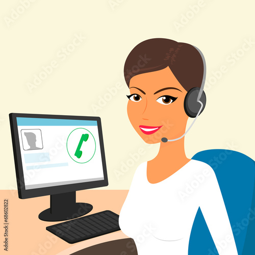 Female call centre operator