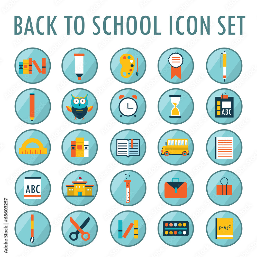 Back to school icon set. Vector illustration. Part 2 Back to school icon set. Vector illustration. Part 2