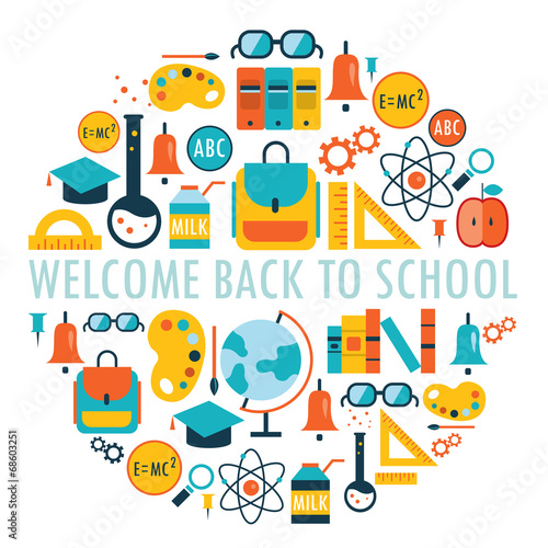 Welcome back to school background. Vector illustration