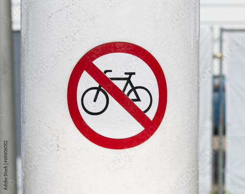 forbidden for bicycles sign