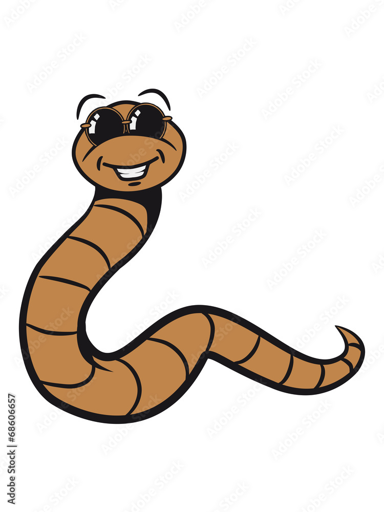 Fototapeta premium Wurm lustig Sonnenbrille Urlaub