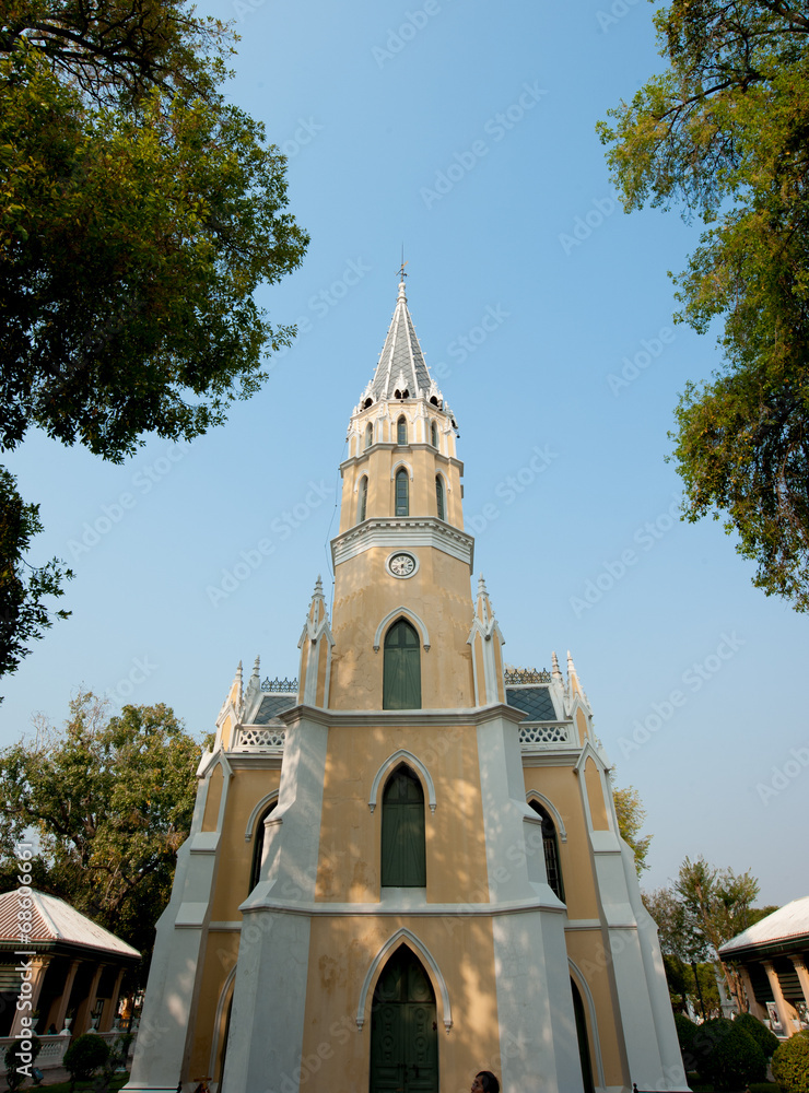 white church, Samut Songkhram, thailand