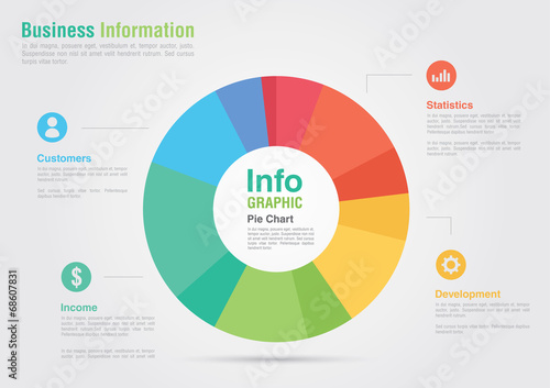 Business Pie chart infographic. Business report creative marketi