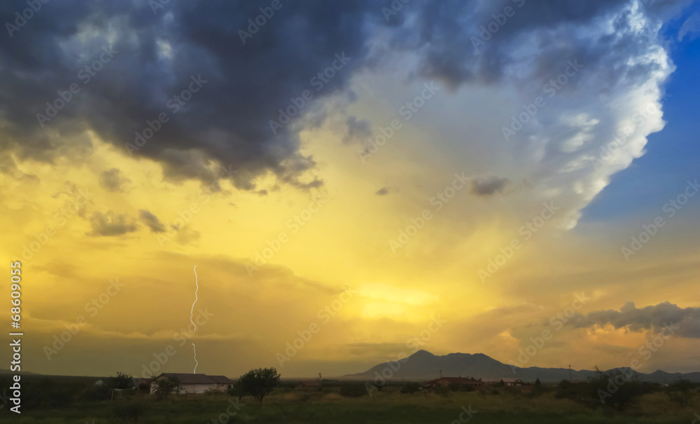 A Lightning Strike in a Sunset Sky A Lightning Strike in a Sunset Sky