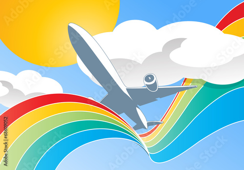 airplane in clouds