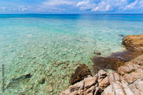 Beach of tropical crystal clear sea, White sand beach, Tachai is