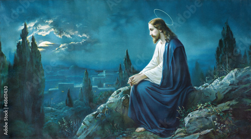 Obraz na płótnie The prayer of Jesus in the Gethsemane garden.