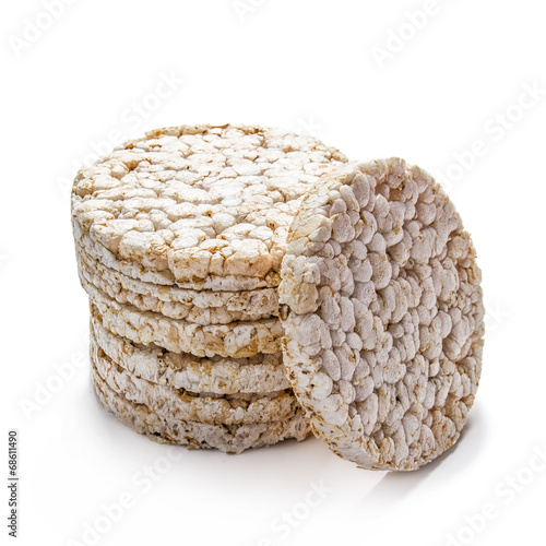 Rice cracker on white