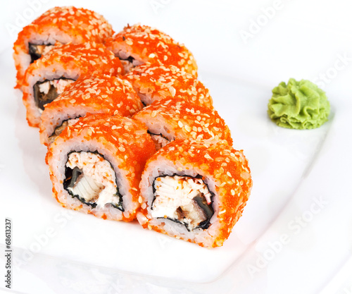 california roll on a plate