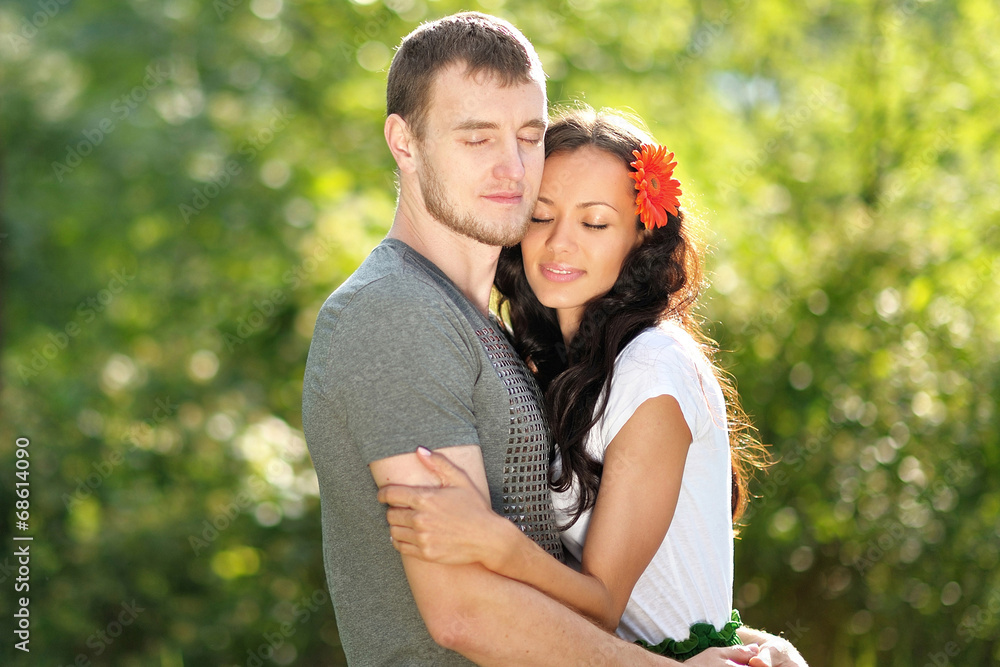 Fototapeta premium portrait of a beautiful couple in love