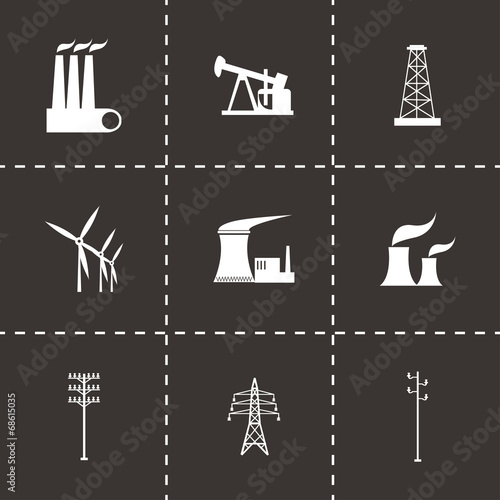 Vector black energetics icons set