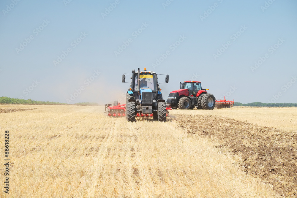 Obraz premium tractor with a plow