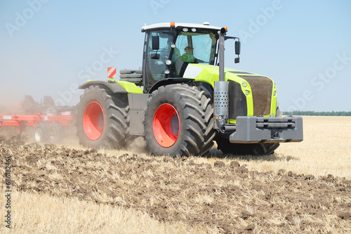 tractor with a plow