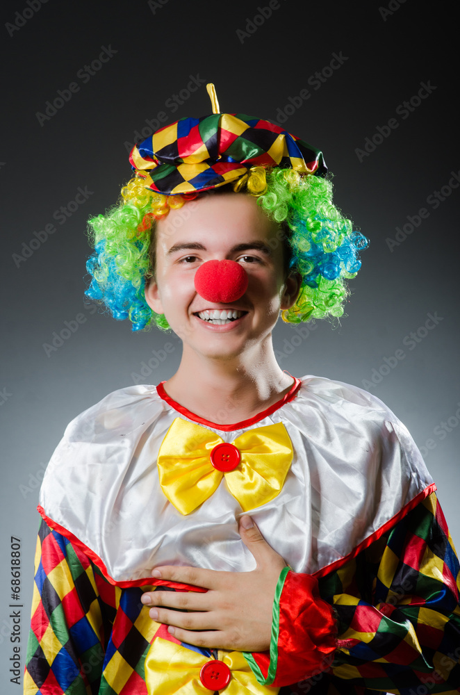 Funny clown in humor concept Funny clown in humor concept