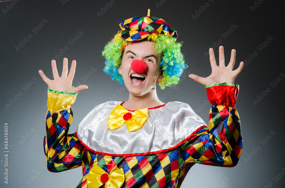 Funny clown in humor concept Funny clown in humor concept