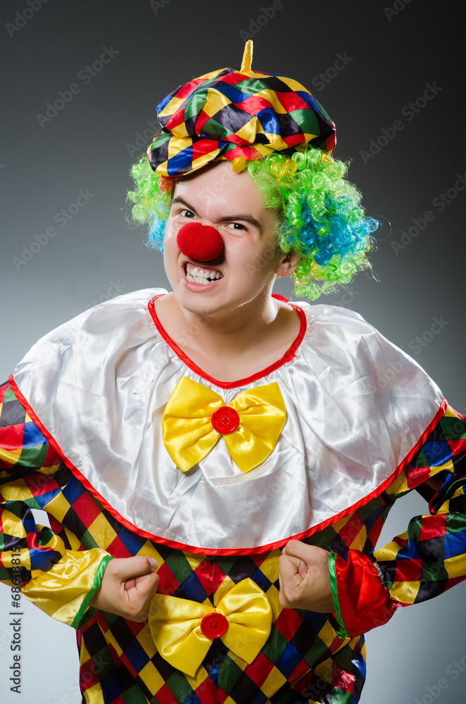 Funny clown in humor concept Funny clown in humor concept