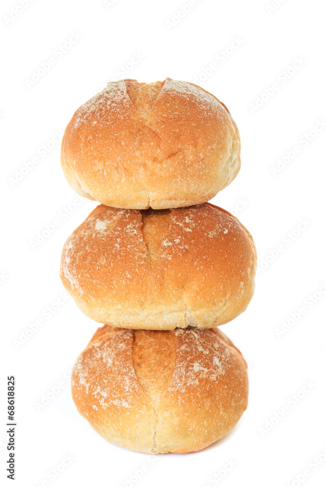 Bread Rolls on White Background