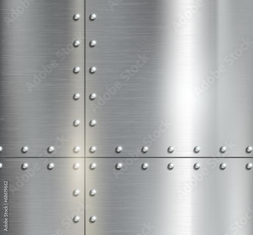 Background of the metal plates with riveted
